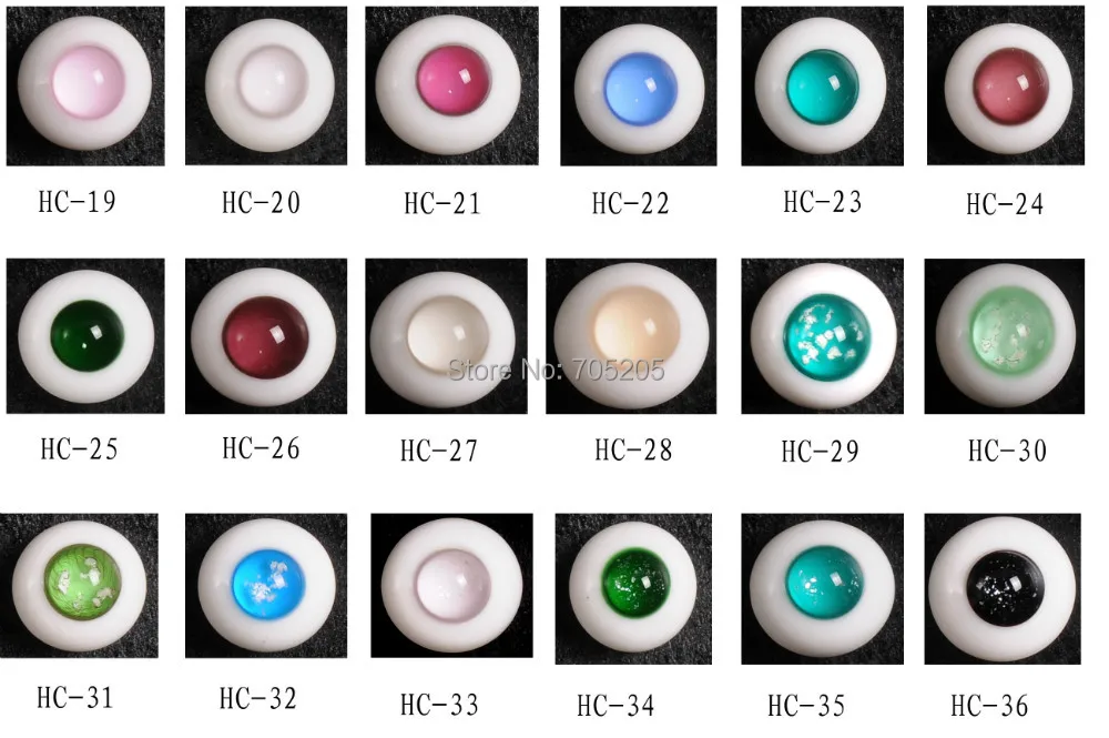 Много образцов с индивидуальным цветным образцом кукла bjd стеклянные глаза