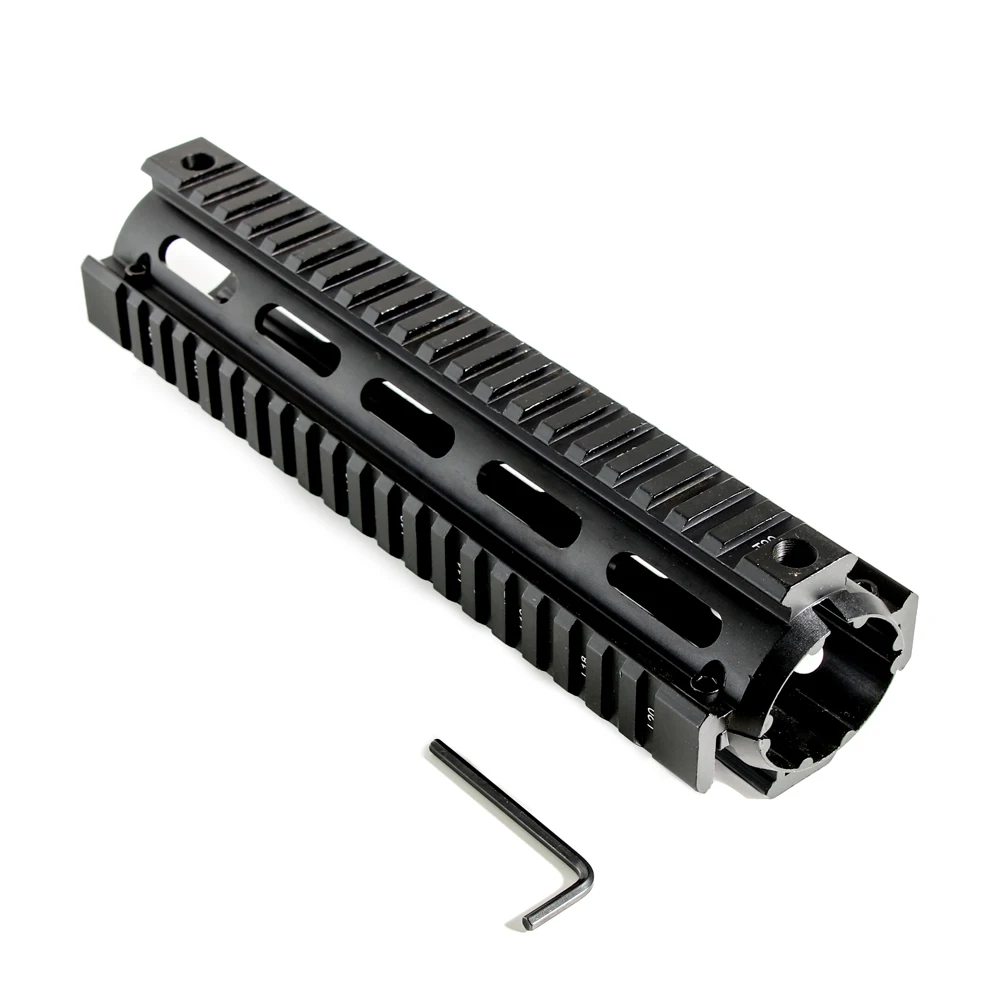 Черный HONESTILL 9 дюймов Quad Rail Handguard для AR15 Keymod Drop In Rail для страйкбола прицел Крепление - Цвет: Черный