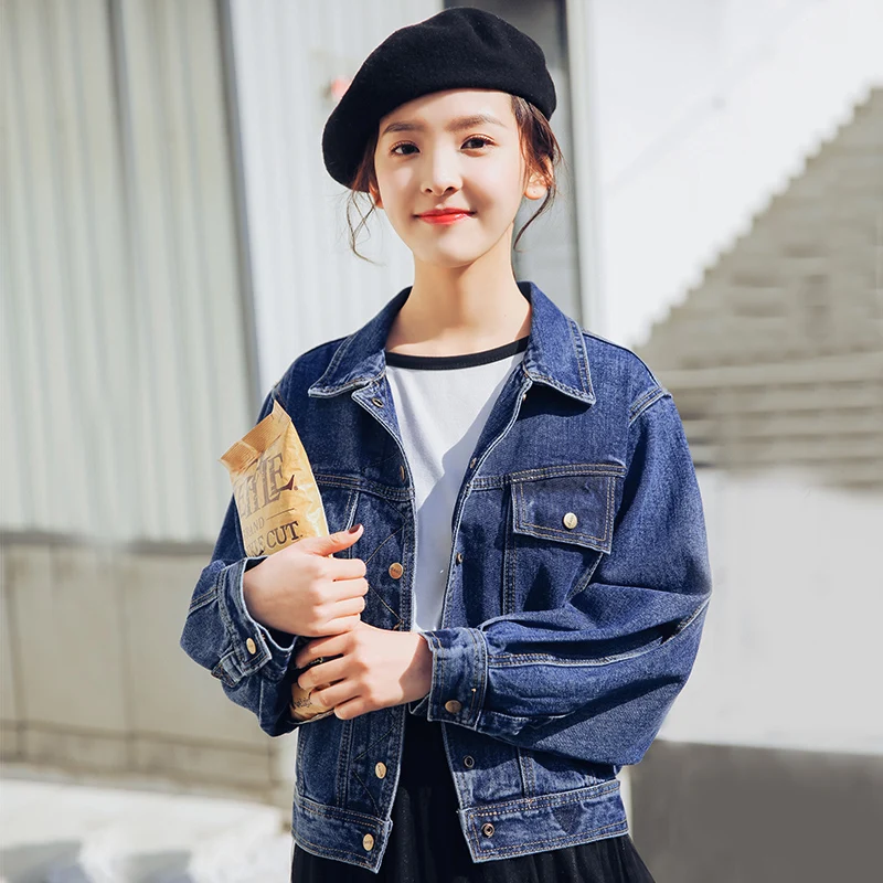 Куртка женская джинсовая однобортная модная Повседневная Базовая верхняя