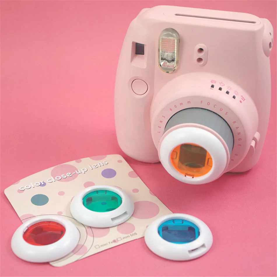 4 шт. Цветной фильтр для объектива Fujifilm Instax Mini 7S 7 8 9 мгновенная съемка аксессуары