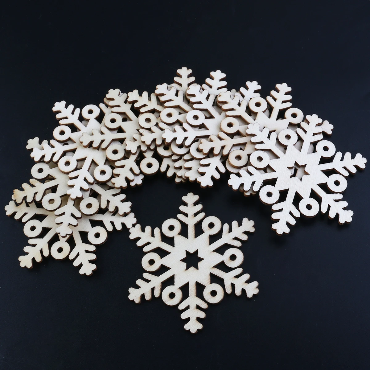 10 шт. деревянные полые Снежинка Кулон Украшения деревенский Рождество