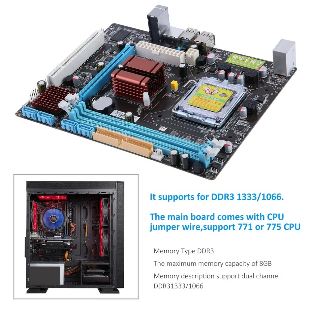 Высокая совместимость P45 компьютер Gigabit Ethernet материнская плата 771/775 двухплатная DDR3 поддержка L5420