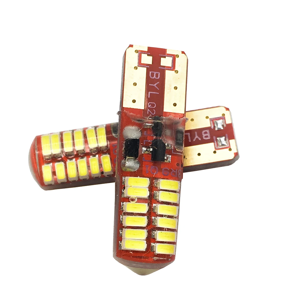 2 шт. светодиод T10 PCB силикагель 194 168 W5W 3014 24 SMD светодиодный боковой свет