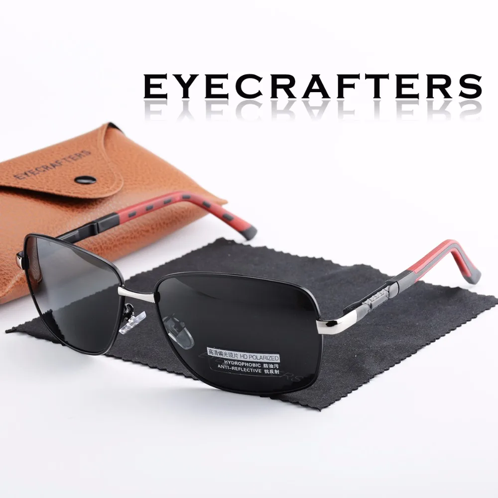 Eyecrafters коричневый дизайнерский HD поляризационные солнцезащитные очки мужские