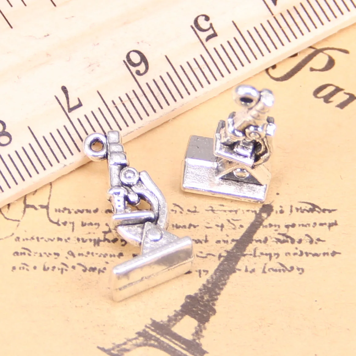 48 шт. ювелирные подвески микроскоп инструмент 21x11x8 мм Античные с серебристым покрытием Подвески Ювелирных изделий DIY тибетское серебро ручной работы ювелирные изделия