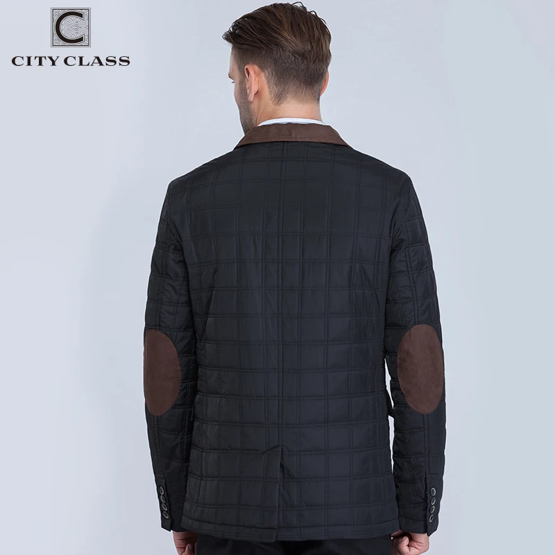 City Class Новых Мужские Осенние Куртки Мода Casual Стёганный Костюм Воротник Пиджака