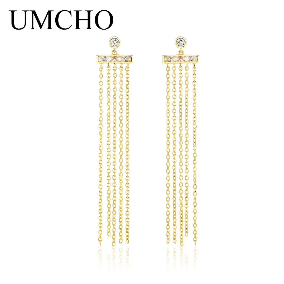UMCHO 925 пробы Серебряные ювелирные изделия динамический висящие Модные женские серьги с квадратными Стиль специальные подарки на день рождения для Для женщин, хорошее ювелирное изделие - Цвет камня: ZEUJ023Z-2