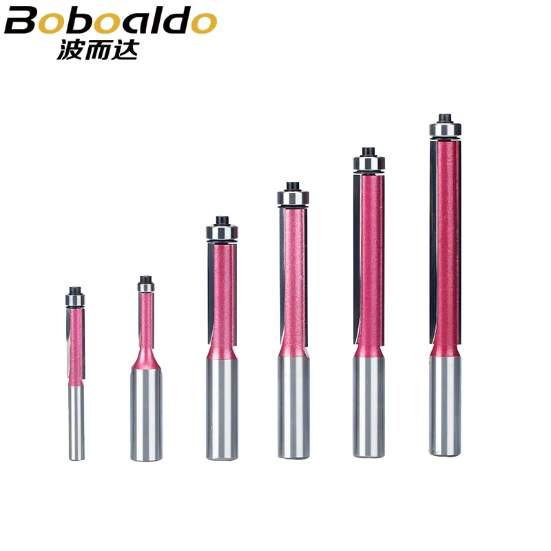 

1pc 1/2" Shank Flush Trim Router Bits For Wood Trimming Cutters With Bearing Woodworking Industrial Grade Milling Cutter