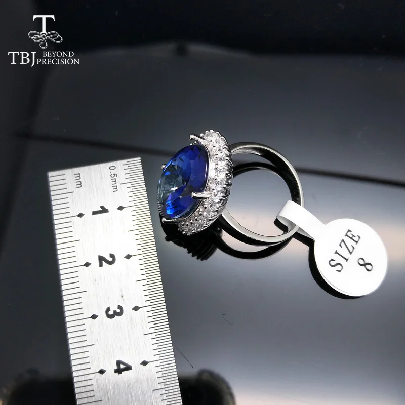 TBJ Диана кольцо из нержавеющей стали для вечерние большой 14ct покрытием синий