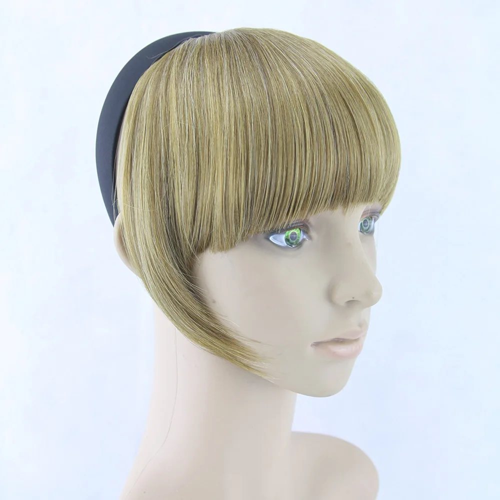 Женская мода Толстый Натуральных Волос Тупые Удары с Band Черный/Коричневый 45 г