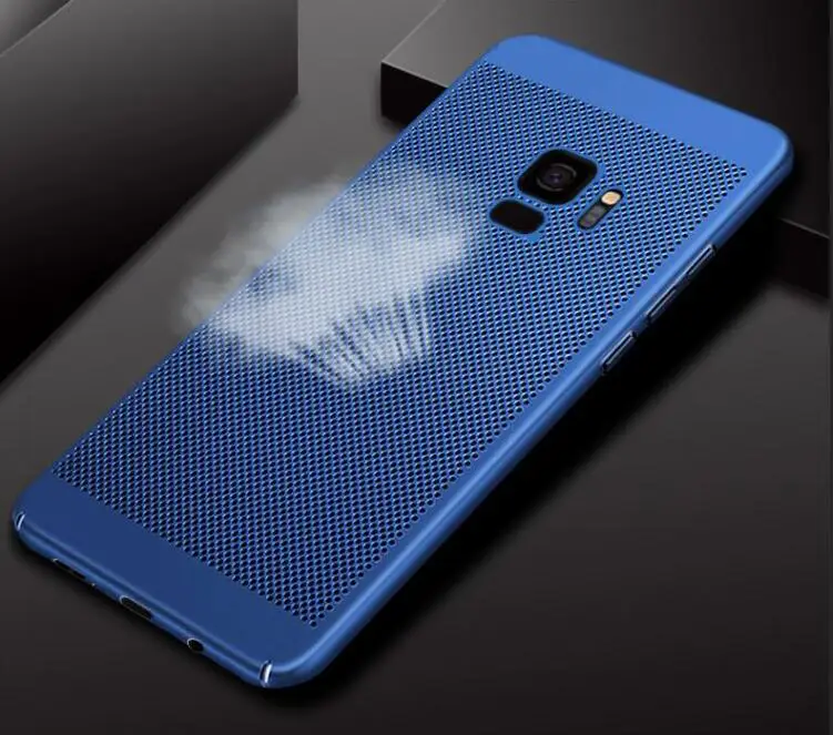 Ультратонкий чехол для samsung galaxy S8 S9 S10 plus S6 S7 edge, Жесткие ПК-Чехлы для samsung S9 S8 note 8 9 10 pro S10 E lite - Цвет: Синий
