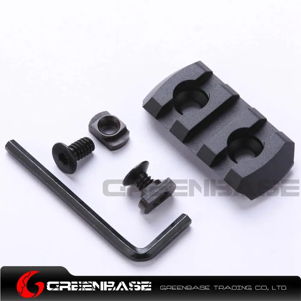 Black Greenbase ультратонкий 3 слота MLOK рельсовая секция AR15 M4 M16 M-lok Handguard 20 мм Пикатинни AdapterTactical Rail Base mount - Цвет: Black