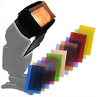 12 шт. 12 цветов купольсветильник Вспышка Диффузор светосветильник аксессуары фильтр цветная пленка бумажные диффузоры общего назначения для 580 sb900 sb600