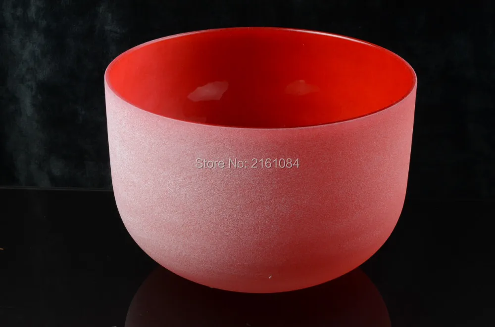 8&quot Red Color C Root Chakra Frosted Quartz Crystal Singing Bow with free suede and o ring | Bells &amp Chimes