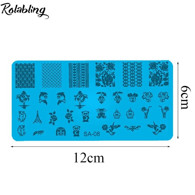 Rolabling New 1PC Nail Art Image Stamping Templates SA Series Cute Animals Designs Stamp Plates Molds Manicure Tools | Красота и