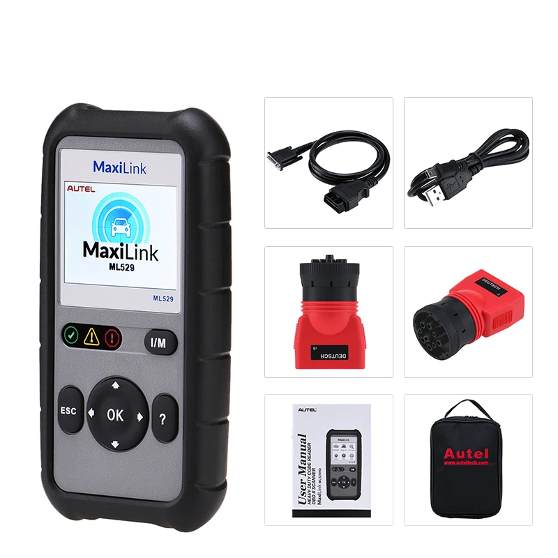 AUTEL MaxiLink ML529 Автомобильный сканер OBDII режим 6 OBD2 автомобильный диагностический инструмент eobd(система бортовой диагностики, встроенный поиск DTC Динамик ясно код ридер