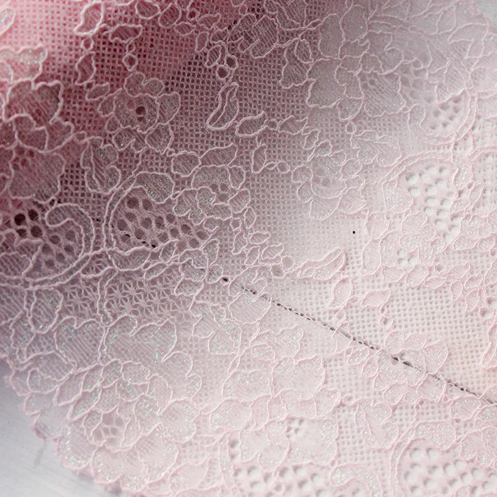 1 ярд 17 см ширина розовый спандекс эластичное белье Кружева отделка цветок стрейч