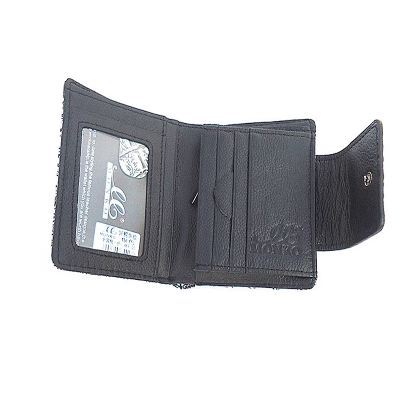 Женский кошелек маленький короткий из натуральной кожи сетчатый Кошелек для