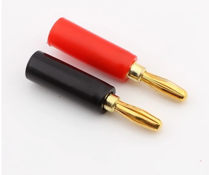 

100pcs Gold plated high quality speaker banana connector horn Speakers banana plug for 4mm tail hole cable