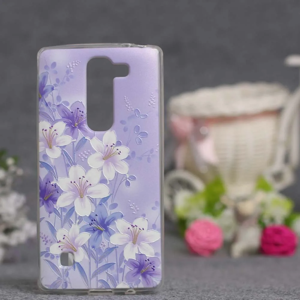 Новый красивый цветочный 3D рельефный мягкий чехол из ТПУ для LG Spirit 4G LTE H440Y H420 H422
