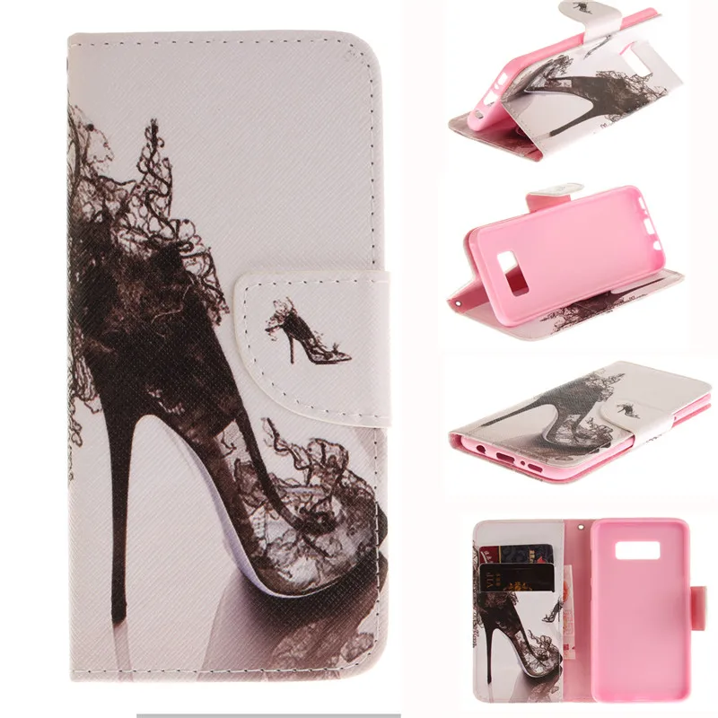 Мультяшный Волк Цветок Олень кошелек откидной кожаный чехол мягкий для Samsung Galaxy S8