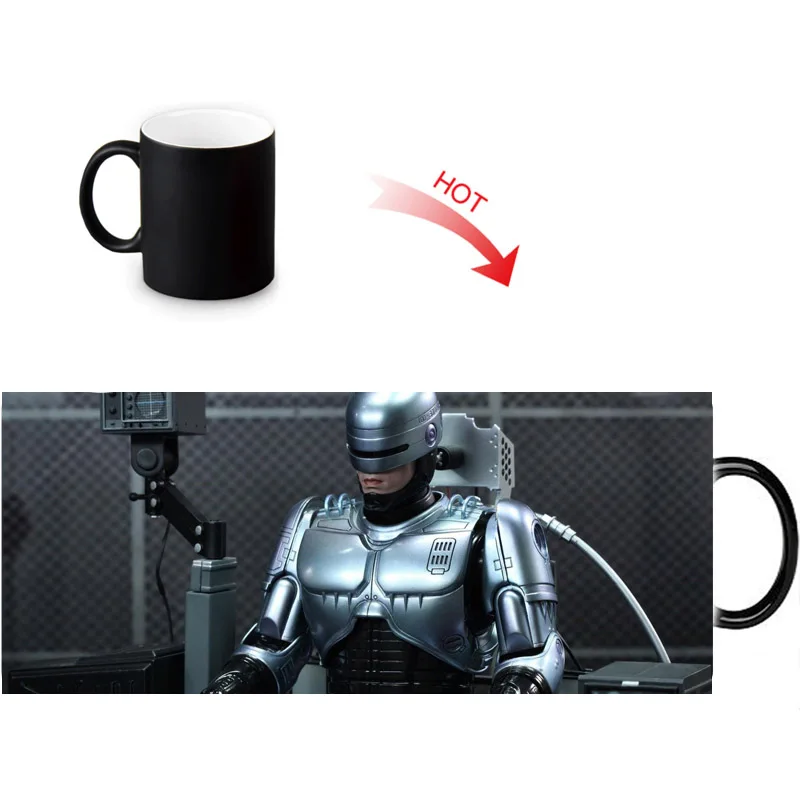 Robocop термоактивная кофейная кружка с изменяющимся цветом на заказ керамические
