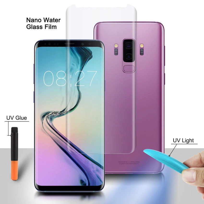 Полностью УФ клей жидкое Закаленное стекло протектор экрана для Samsung Galaxy Note8 Note9 S9