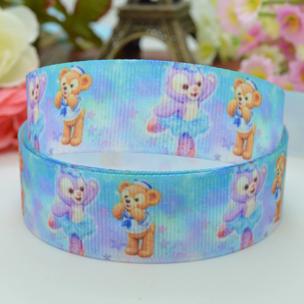 DUWES 7/8 &quot22 мм Медведь Стелла Лу Печать grosgrain лента бант для волос украшение