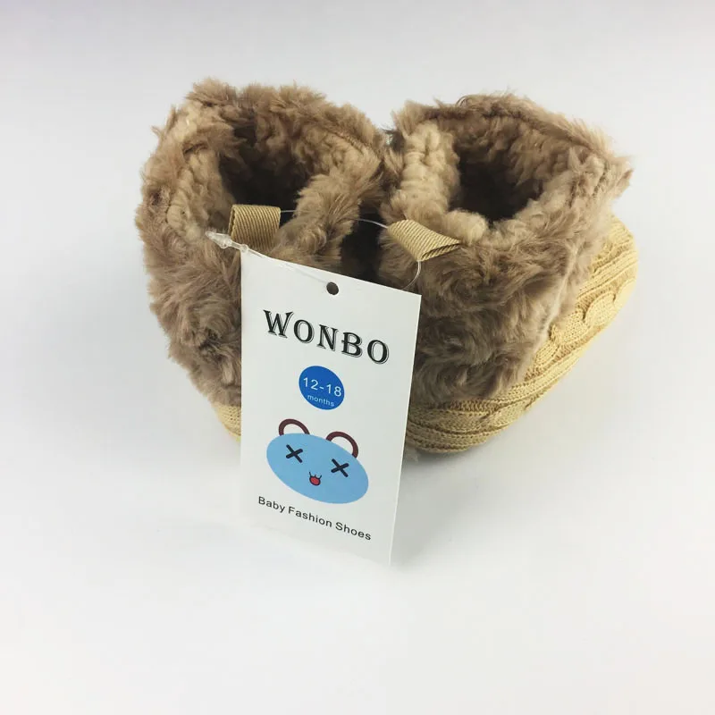 Wonbo ребенок крючком обувь мальчик девочки обувь мягкая подошва дети младенец Начинающий ходить малыш сапоги предходок крючком ботиночки Первые ходунки