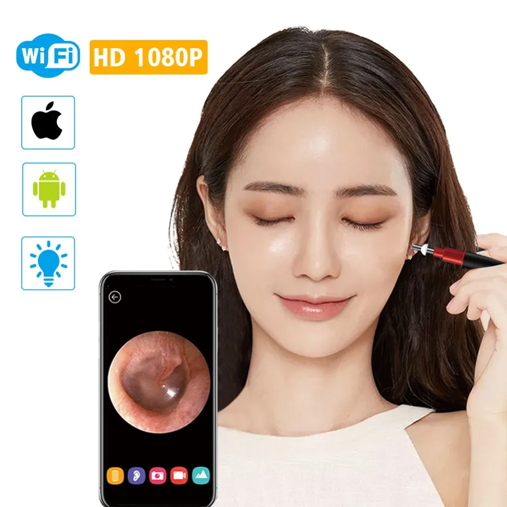 2MP 1080P ухо WIFI HD видео Змея эндоскоп 3 9 мм IP67 оси Gyrscope камера наблюдения змеи без