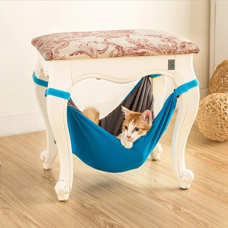 blue Гамак для кошек кровать коврик удобная мягкая подвесная кровать клетки для стула котенок крыса маленький качели для домашних животных Щенок Кошка Котенок Дом 42 - Цвет: blue