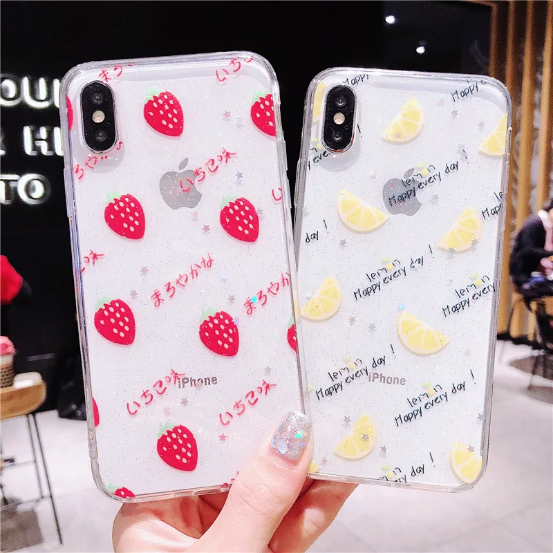 Ourdeals новые эпоксидные блестки свежие фрукты для Samsung Galaxy S8 S9 S10plus Note 9 8 Чехлы