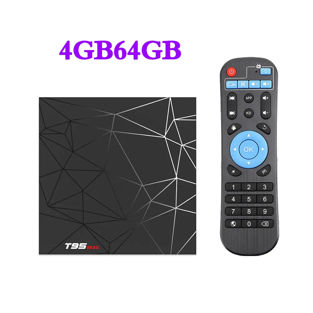 Only 4G64G 6 K Android 9,0 Smart ТВ коробка T95 Макс 2 GB/4 GB Оперативная память 32 ГБ/64 GB Allwinner H6 4 ядра H.265 USD3.0 2,4G Wi-Fi Декодер каналов кабельного телевидения Media Player - Цвет: Only 4G64G