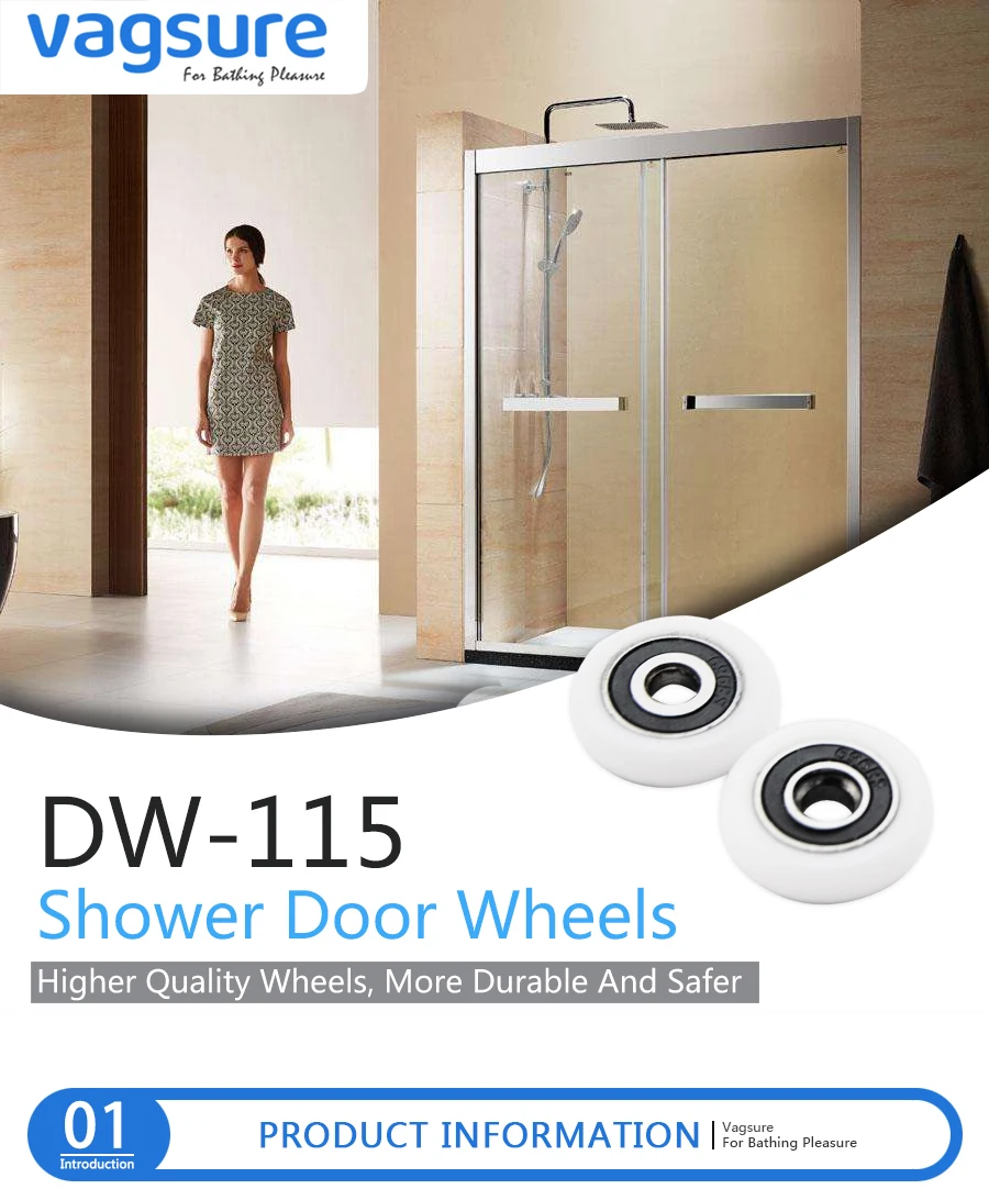 Vagsure 10 шт./лот ванная комната подшипника двери бегуна раздвижной Душ дверной ведущий ролик внешний диаметр 19 мм/20 мм/22 мм/23 мм/25 мм/27 мм