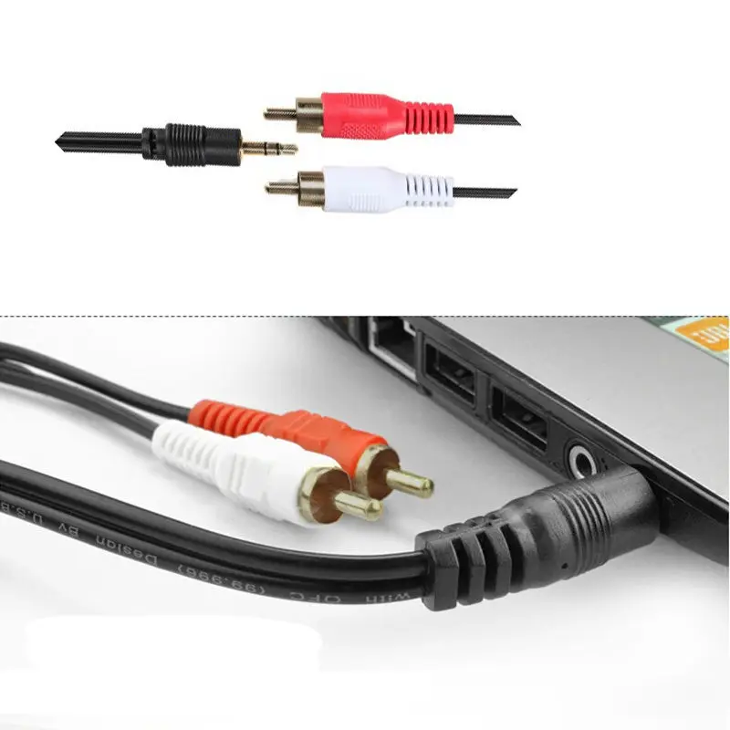 

Banggood 1/8" 3.5mm Male Stereo Mini Plug To 2 RCA Stereo Phono Audio Speaker Cable Useful