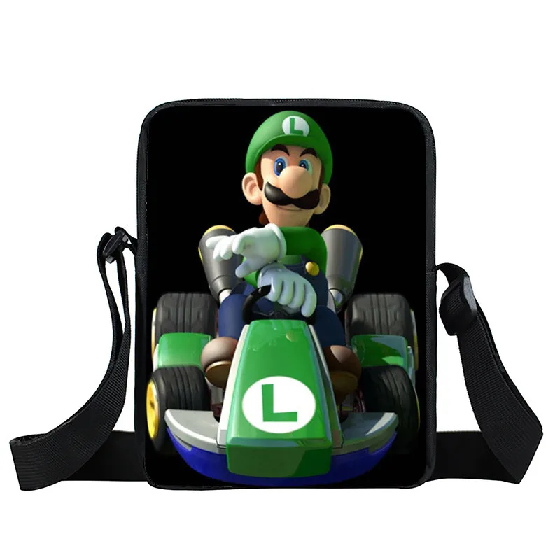 XKBCJML02 Мини-сумка-мессенджер с принтом Марио из мультфильма smash bros, сумки через плечо для мальчиков и девочек, детские школьные сумки, Детская сумка для книг, маленькая сумка на плечо b - Цвет: XKBCJML02