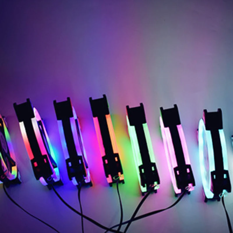 Single-sided Computer Power Supply Fan LED Fans Aurora Light Chassis Red Blue Green White Cooler Single |