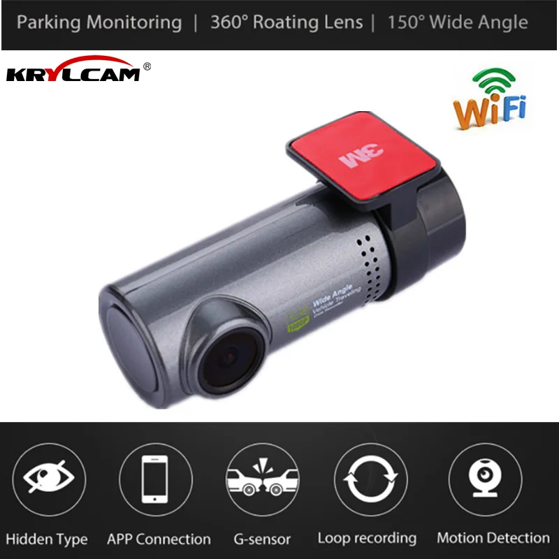 Krylcam Автомобильный видеорегистратор умный камера видения WiFi автомобильная Full HD