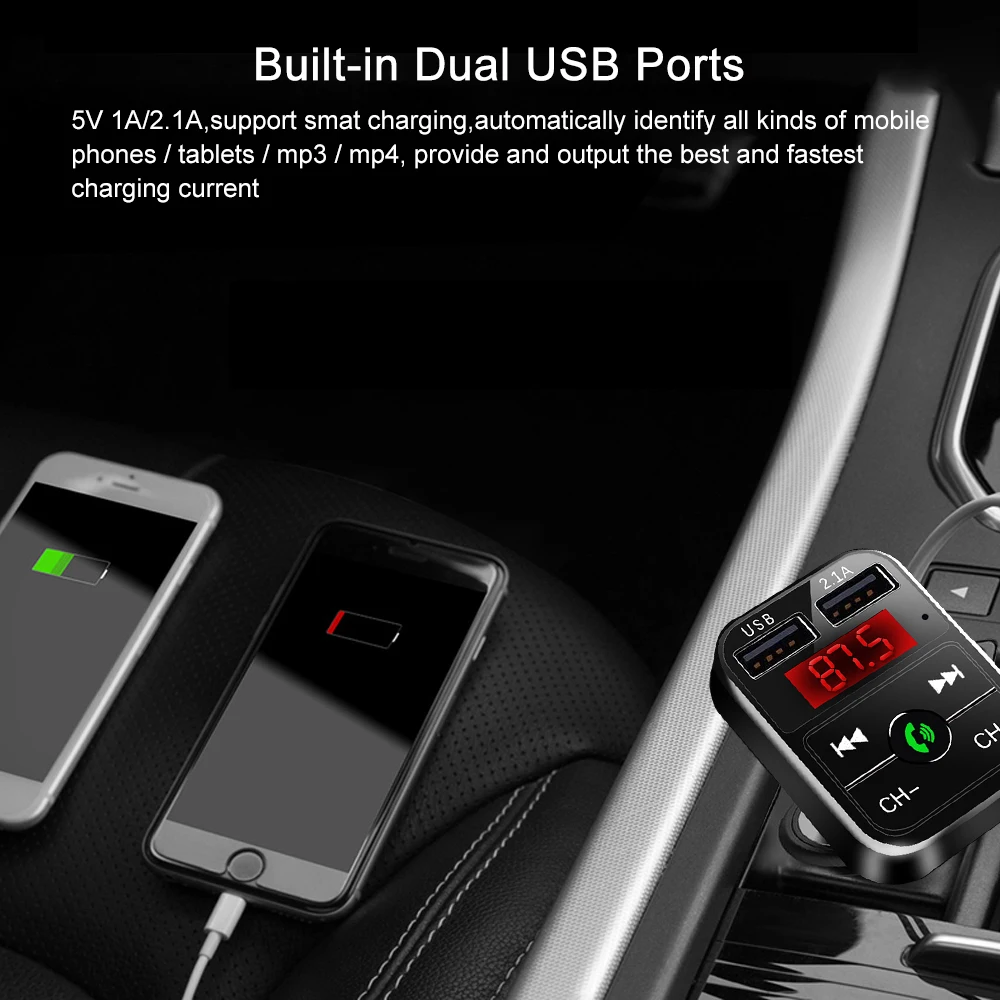 Автомобильный комплект громкой связи беспроводной Bluetooth fm передатчик