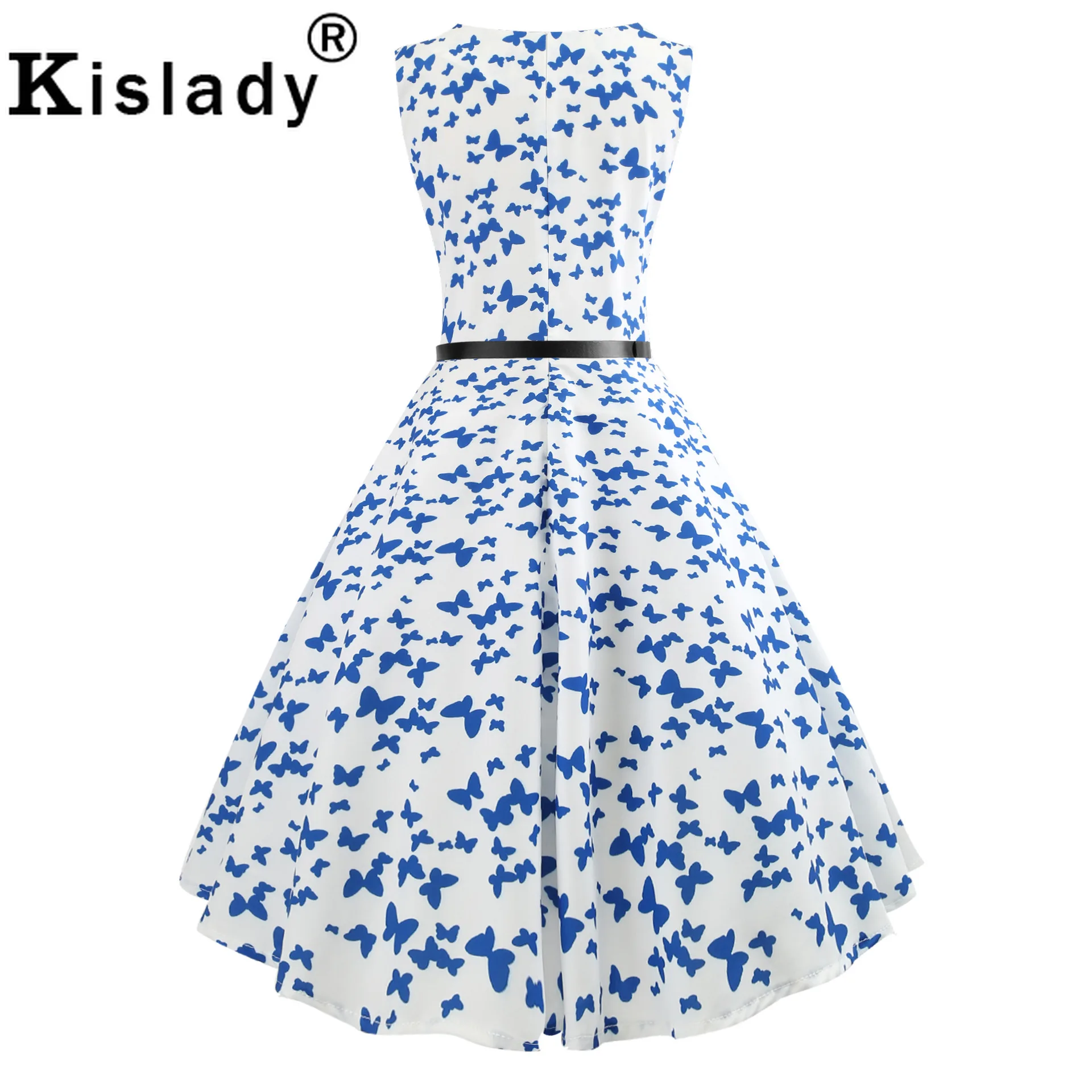 Женское винтажное платье с принтом в виде бабочки и панды вечернее без рукавов o