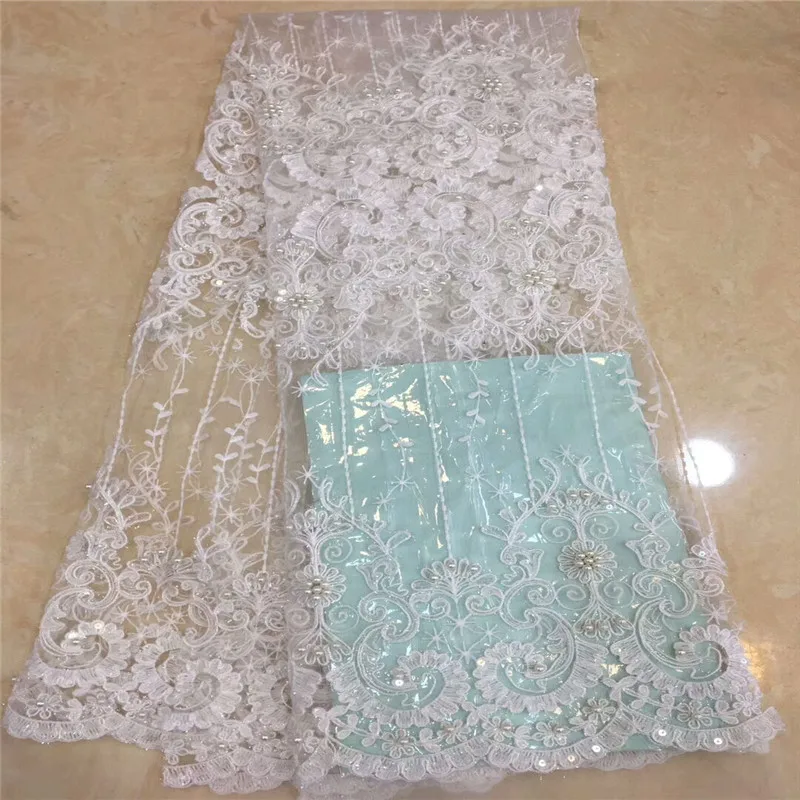 

Cassiel New Design 5Yards African French Lace Pink Nigerian Tulle Lace Fabric With Beads Tulle Lace High Quality Swiss Lace