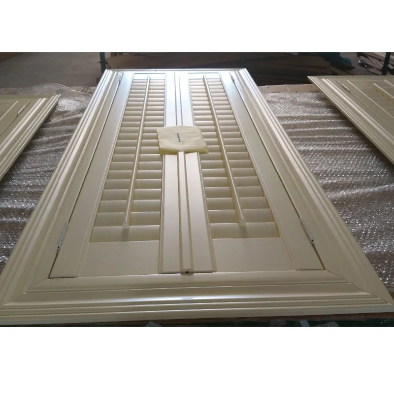 

Indoor 100% Window Shutters Wooden With Standard Tilt Bar Basswood Material