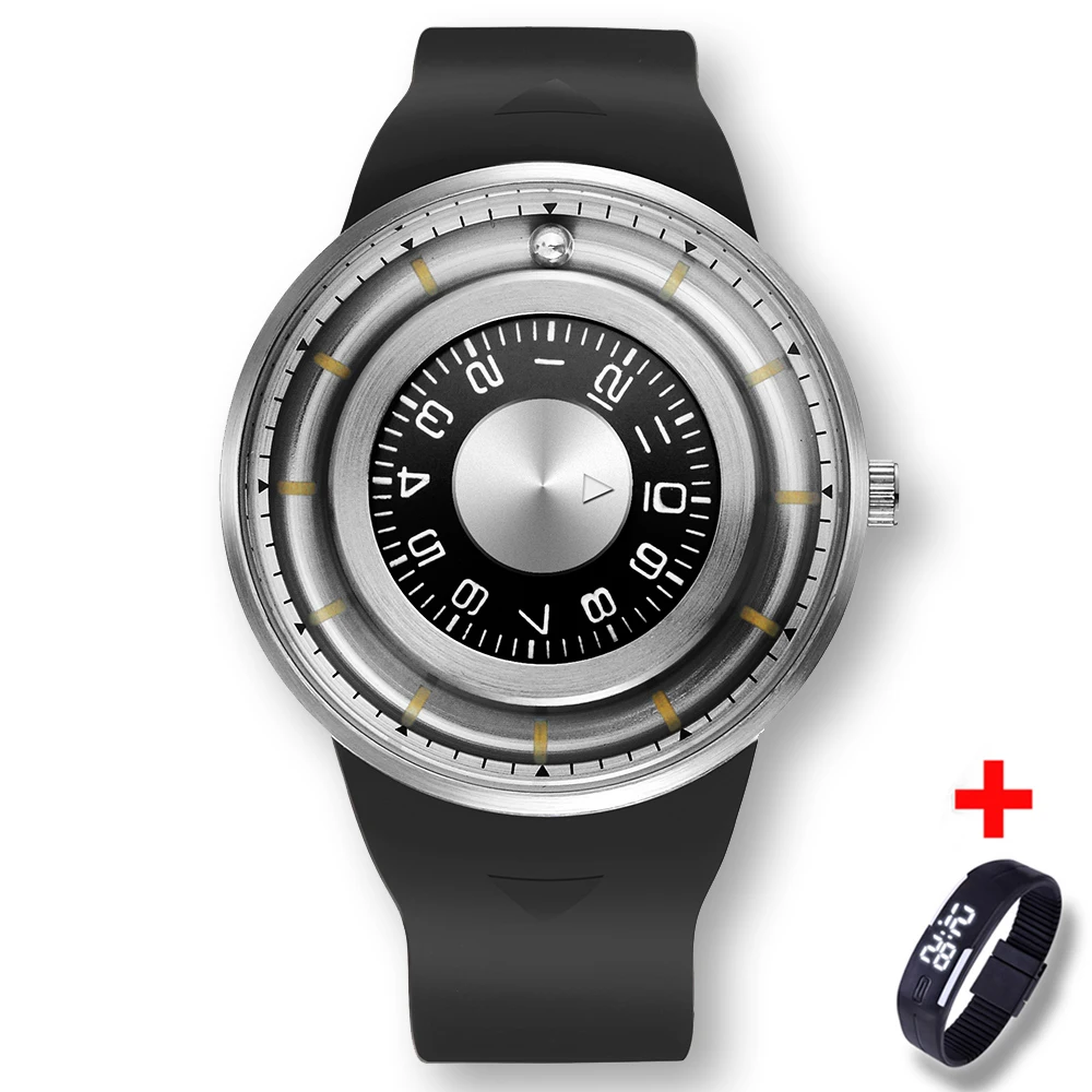 Super Creative Men Watch Fashion 3D Stainless Steel Dial Rotating Beads Silicone Wristband Women Unique drop Shipping | Наручные часы