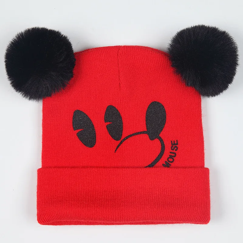 Disney детская модная шерстяная шапка, вязаные рукава, теплая дышащая Детская шерстяная шапка с рисунком