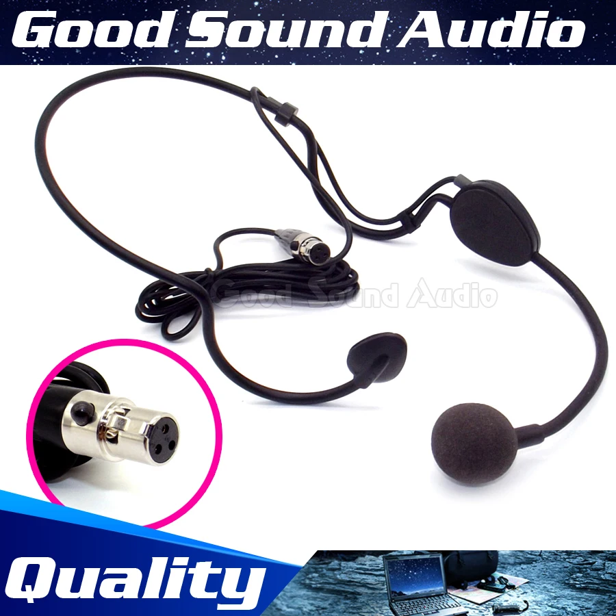 

ME3 Mini XLR 3 Pin 3-Pin TA3F Connector Wired Headworn Condenser Microphone Headset Mic For SAMSON Wireless Bodybelt Transmitter