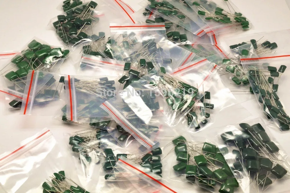 

10 Value 100pcs capacitor 100V 2A102J to 2A104J 1nF to 100nF Polyester Film capacitor Assorted Kit