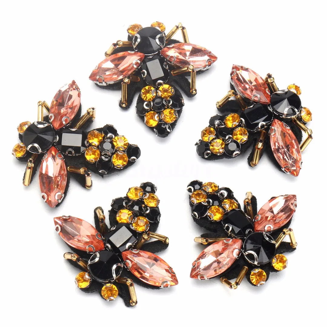 1 предмет Новинка В виде пчелы пайетки Стразы бусины Ткань Аппликации нашивки