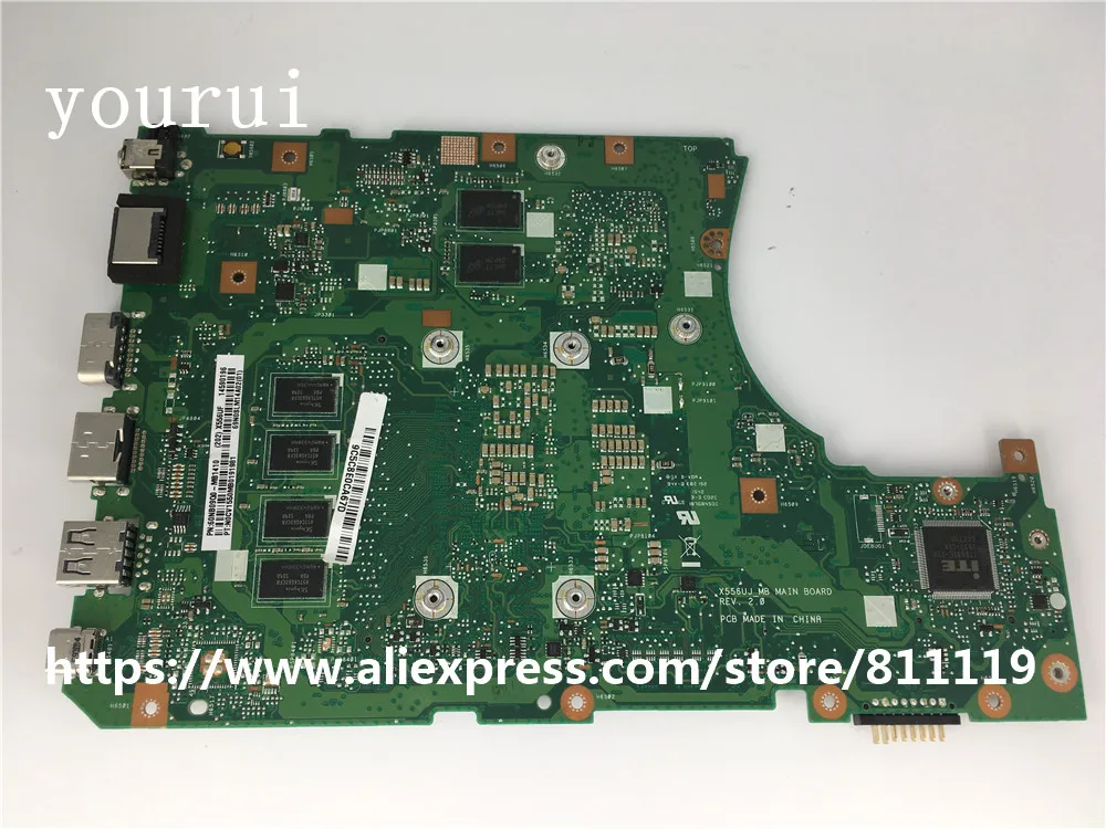 Yourui X556UJ REV 2 0 i5-6200u 4 Гб RAN памяти DDR3 для ASUS X556UF материнская плата ноутбука