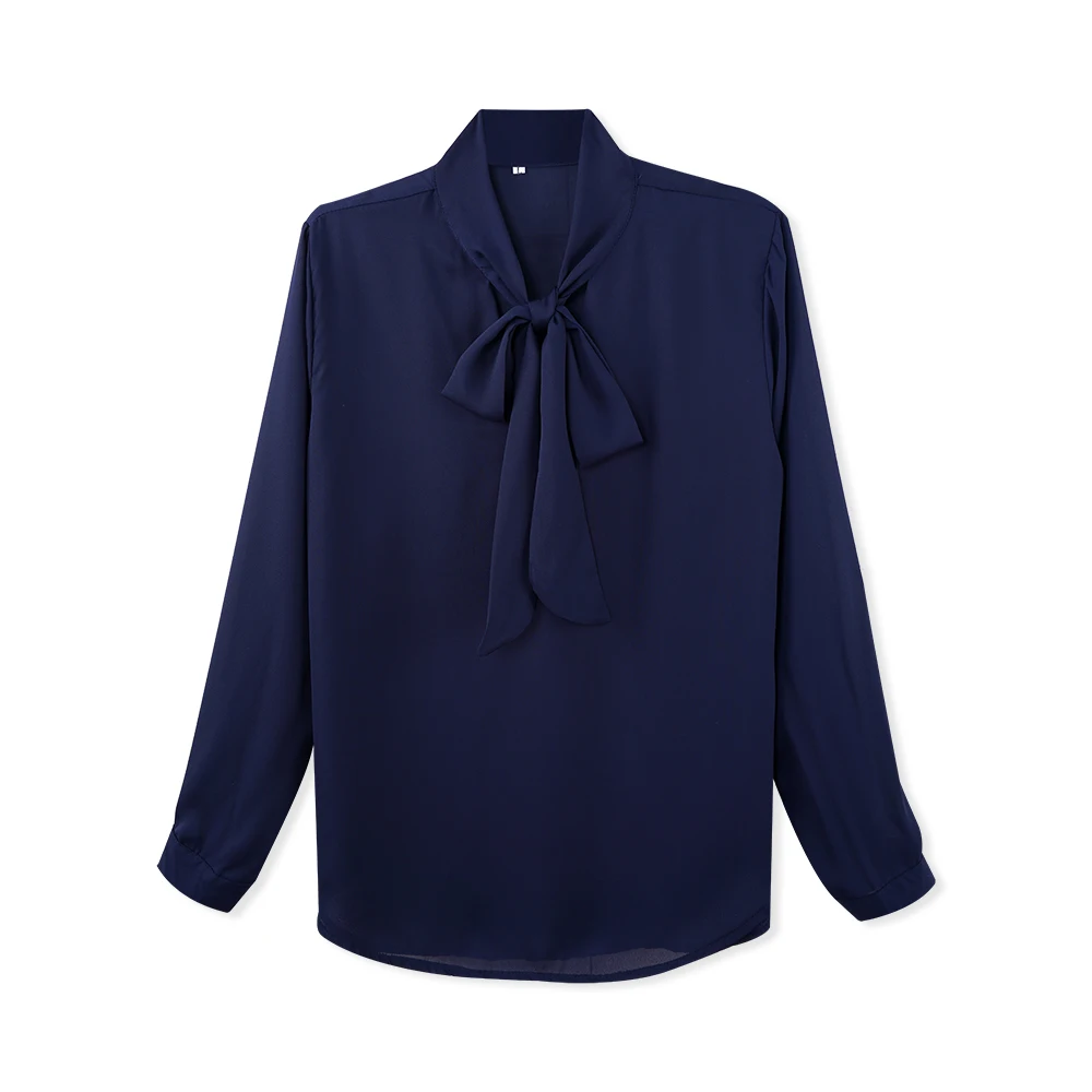

New Spring Summer Blouse Shirt Women Long Sleeve Shirts Fashion Leisure Chiffon Shirt Bow Tie Elegant Office Ladies Tops