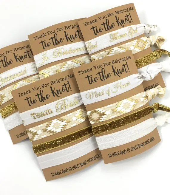 Custom10pcs Свадьба поможет мне завязать узел подружки невесты эластичные волосы